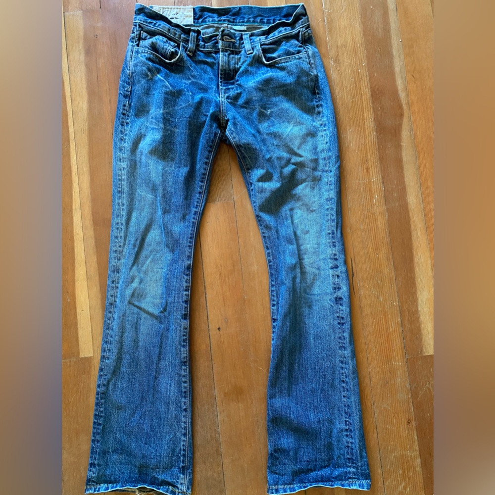 Organic low waist flared jeans